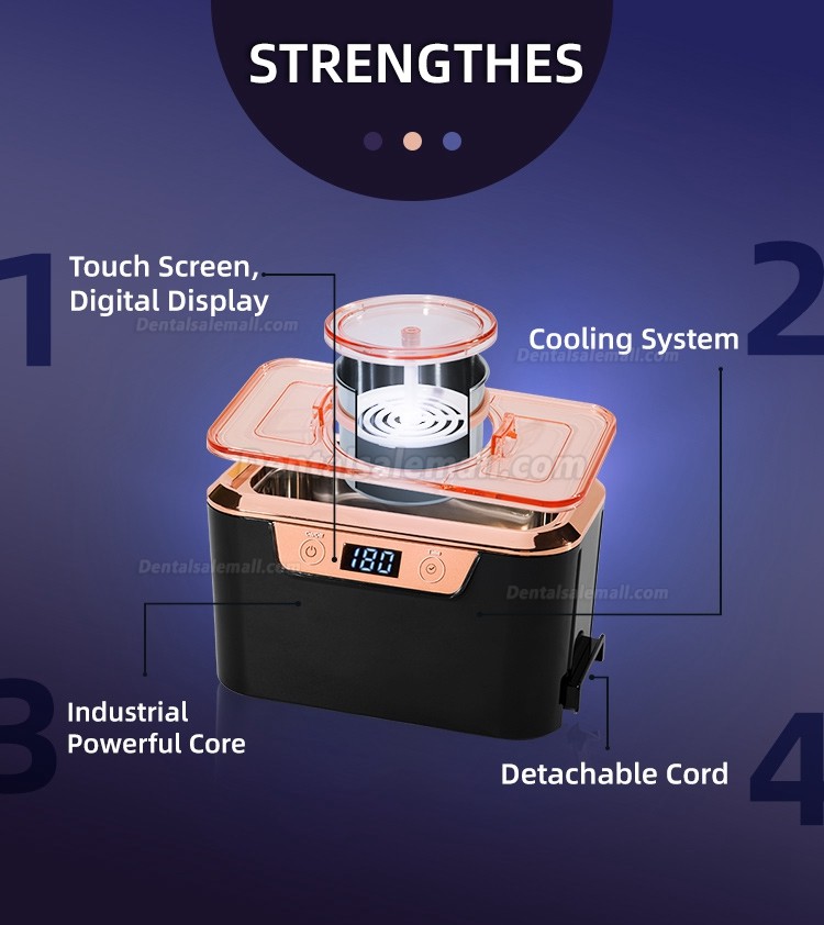 CODYSON CDS-310 0.8L Digital Small Ultrasonic Cleaner with Timer for Jewelry Watches Glasses
